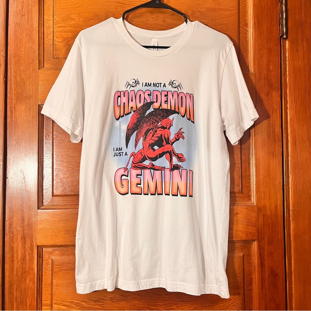 Not All Geminis “I Am Not A Chaos Demon I Am Just A Gemini” Graphic Tee - Size L